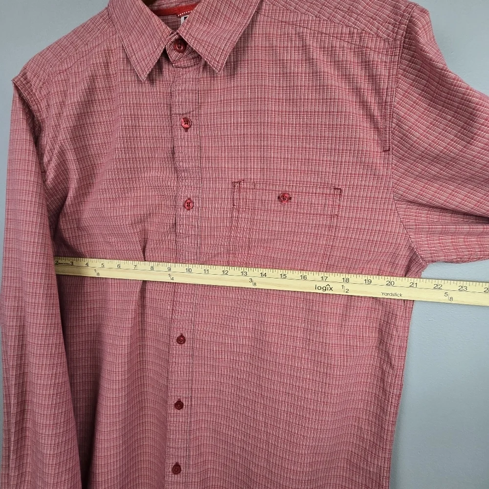 THE NORTH FACE Casual Button Down Long Sleeve Red Shirt Men Size L Preppy Office